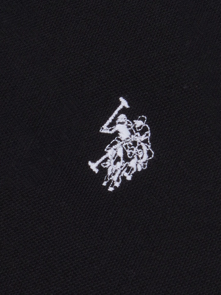 أسود - قميص بولو منسوج من القطن 100%، تلبيس قياسي من U.S. Polo Assn. - صورة 8 من 8