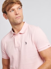 U.S. Polo Assn. Pink Regular Fit Pique 100% Cotton Polo Shirt - Image 5 of 9