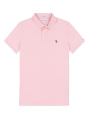 U.S. Polo Assn. Pink Regular Fit Pique 100% Cotton Polo Shirt - Image 7 of 9