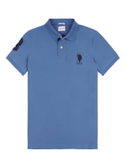 U.S. Polo Assn. Sky Blue Regular Fit Mens Player 3 Pique 100% Cotton Polo Shirt - Image 6 of 8