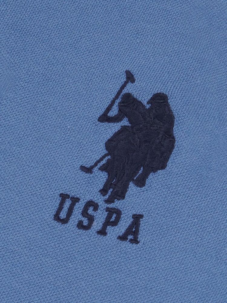 U.S. Polo Assn. Sky Blue Regular Fit Mens Player 3 Pique 100% Cotton Polo Shirt - Image 8 of 8