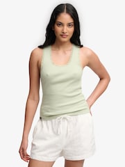 SUPERDRY Green Vintage Lace Trim Vest - Image 2 of 7