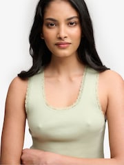 SUPERDRY Green Vintage Lace Trim Vest - Image 5 of 7