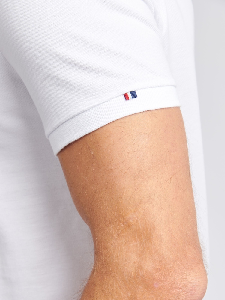 U.S. Polo Assn. White Regular Fit Pique 100% Cotton Polo Shirt - Image 5 of 8