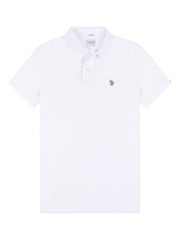U.S. Polo Assn. White Regular Fit Pique 100% Cotton Polo Shirt - Image 6 of 8