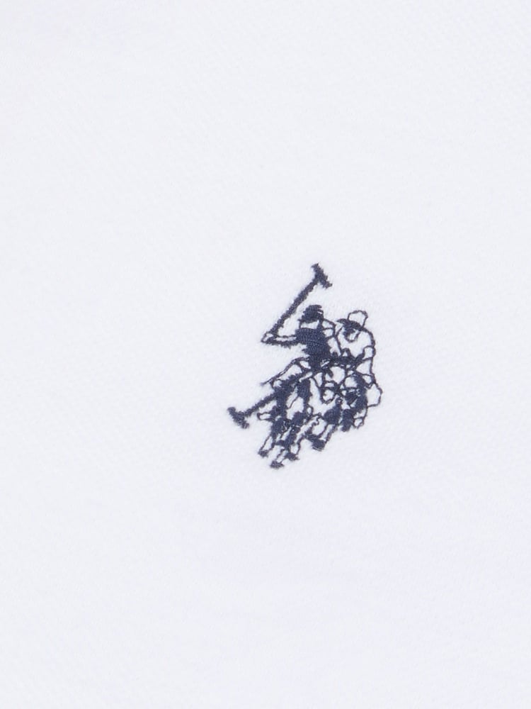 U.S. Polo Assn. White Regular Fit Pique 100% Cotton Polo Shirt - Image 8 of 8