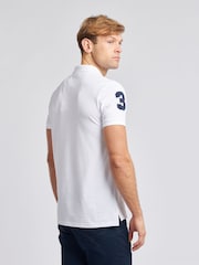 U.S. Polo Assn. White Regular Fit Mens Player 3 Pique 100% Cotton Polo Shirt - Image 2 of 7