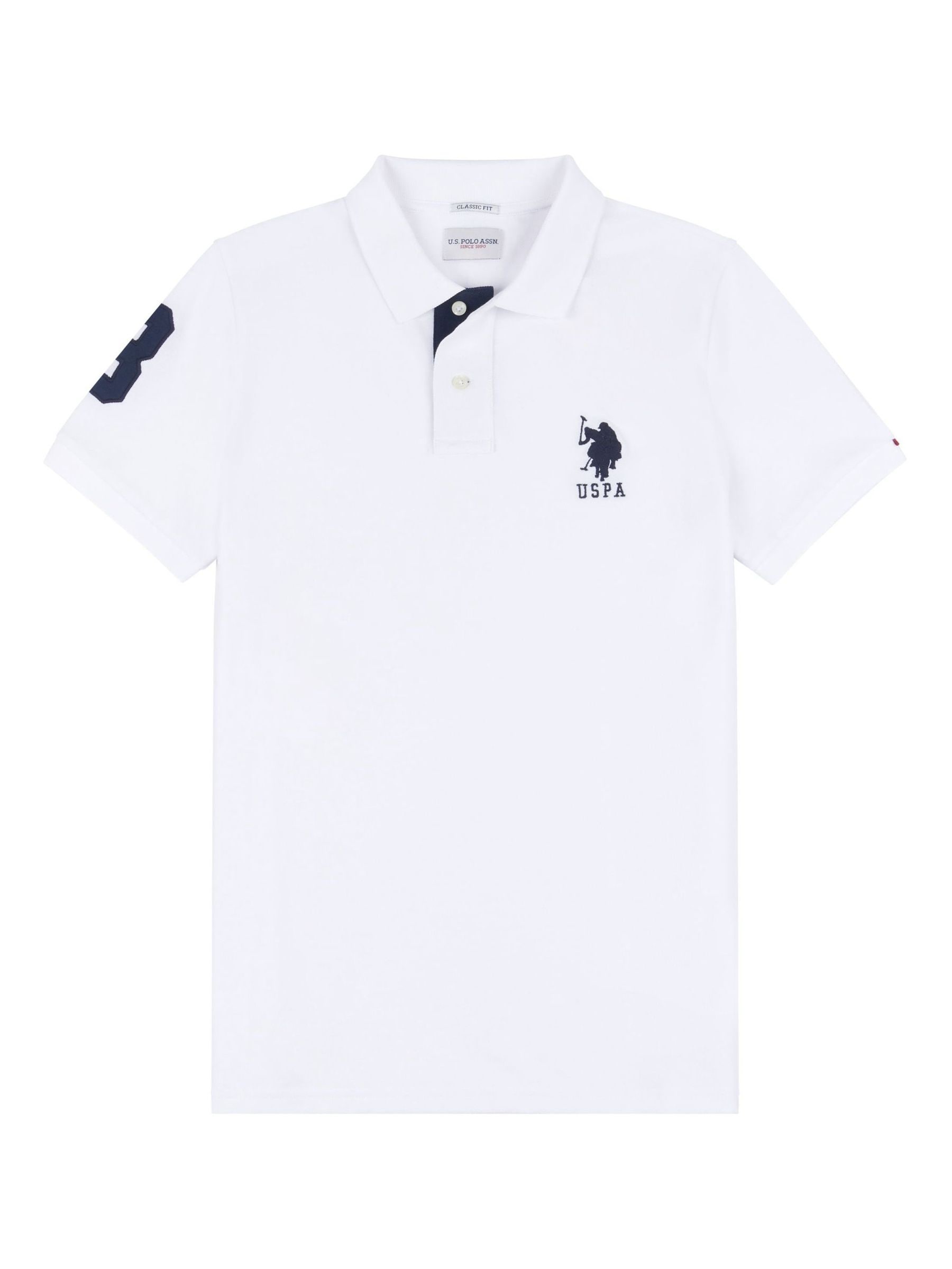 Buy U.S. Polo Assn. White Regular Fit Mens Player 3 Pique