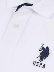 U.S. Polo Assn. White Regular Fit Mens Player 3 Pique 100% Cotton Polo Shirt - Image 7 of 7