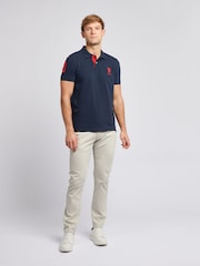 Темно-синий - US Polo Assn. Мужская футболка-поло классического кроя из 100% хлопка пике Player 3 - Image 3 of 8