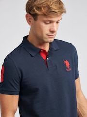 Темно-синий - US Polo Assn. Мужская футболка-поло классического кроя из 100% хлопка пике Player 3 - Image 4 of 8