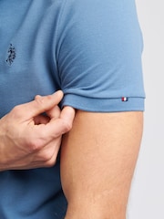 U.S. Polo Assn. Blue Regular Fit Pique 100% Cotton Polo Shirt - Image 5 of 8