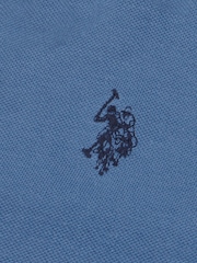 U.S. Polo Assn. Blue Regular Fit Pique 100% Cotton Polo Shirt - Image 8 of 8