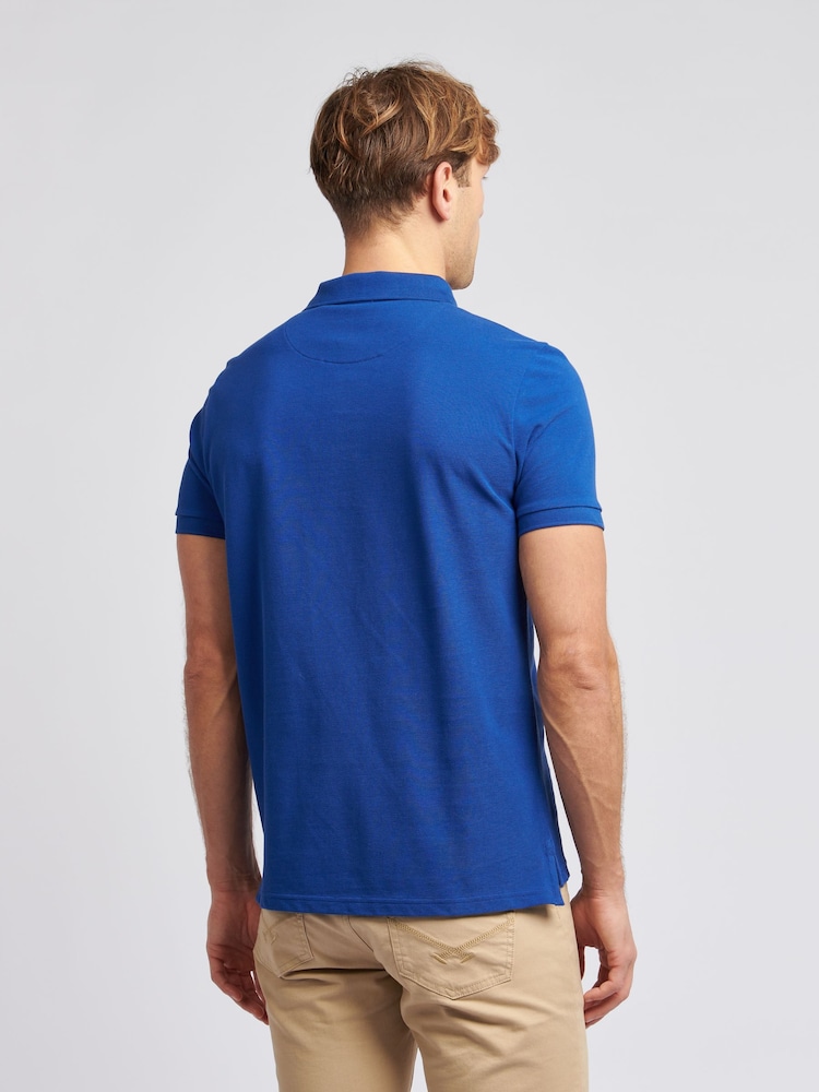 U.S. Polo Assn. Bright Blue Regular Fit Pique 100% Cotton Polo Shirt - Image 2 of 8