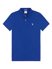 U.S. Polo Assn. Bright Blue Regular Fit Pique 100% Cotton Polo Shirt - Image 6 of 8