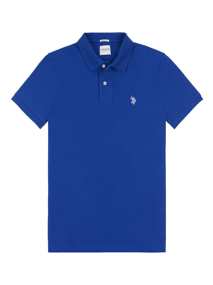 U.S. Polo Assn. Bright Blue Regular Fit Pique 100% Cotton Polo Shirt - Image 6 of 8