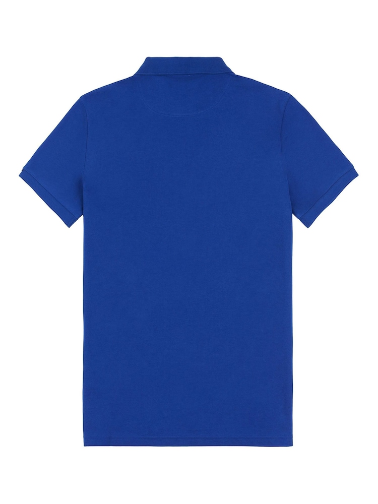 U.S. Polo Assn. Bright Blue Regular Fit Pique 100% Cotton Polo Shirt - Image 7 of 8