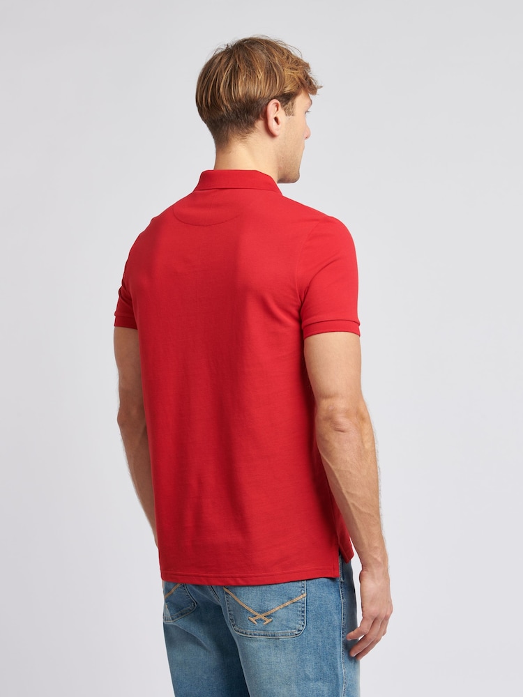 U.S. Polo Assn. Red Regular Fit Pique 100% Cotton Polo Shirt - Image 2 of 7