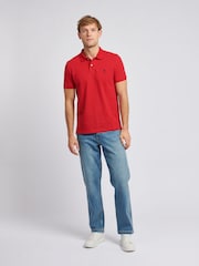 U.S. Polo Assn. Red Regular Fit Pique 100% Cotton Polo Shirt - Image 3 of 7
