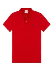 U.S. Polo Assn. Red Regular Fit Pique 100% Cotton Polo Shirt - Image 5 of 7