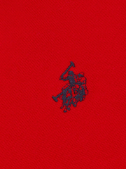 U.S. Polo Assn. Red Regular Fit Pique 100% Cotton Polo Shirt - Image 7 of 7