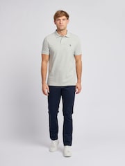 U.S. Polo Assn. Grey Regular Fit Pique 100% Cotton Polo Shirt - Image 3 of 9
