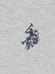 U.S. Polo Assn. Grey Regular Fit Pique 100% Cotton Polo Shirt - Image 9 of 9
