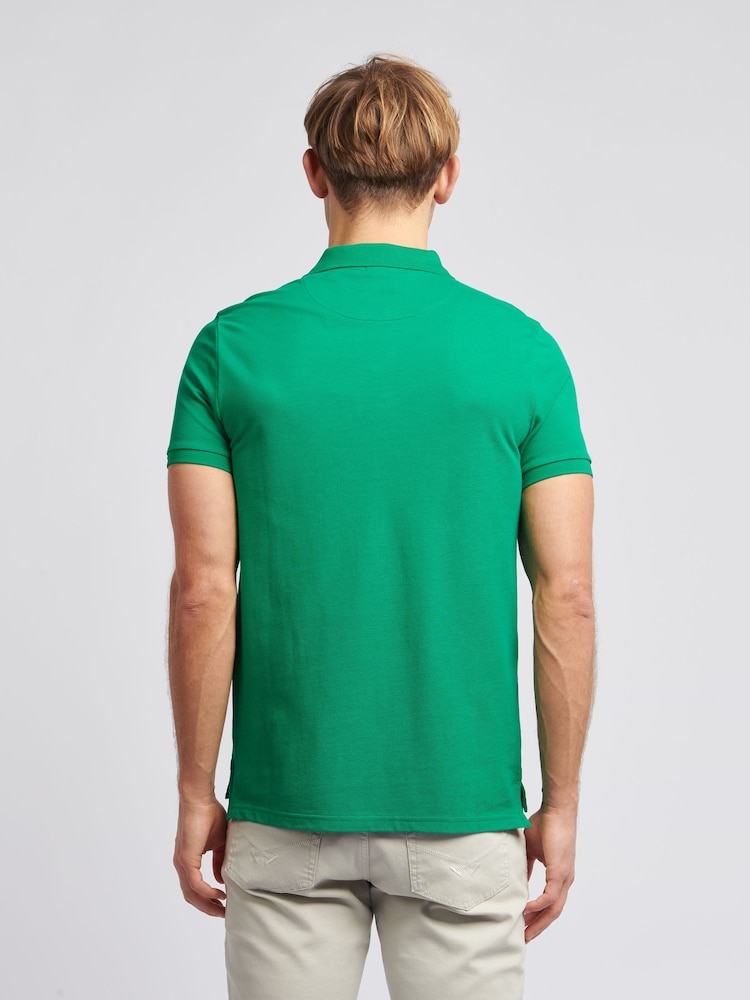 أخضر - قميص بولو منسوج من القطن 100%، تلبيس قياسي من U.S. Polo Assn. - صورة 2 من 8