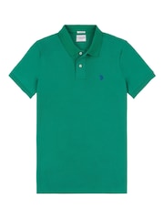 أخضر - قميص بولو منسوج من القطن 100%، تلبيس قياسي من U.S. Polo Assn. - صورة 6 من 8