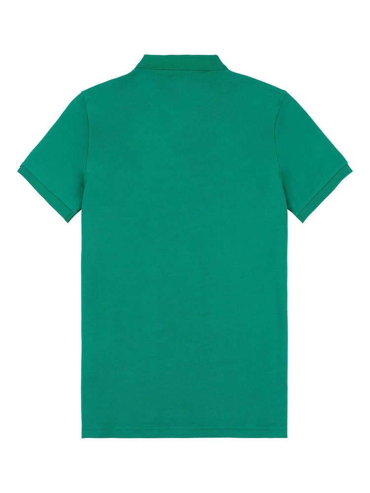 U.S. Polo Assn. Green Regular Fit Pique 100% Cotton Polo Shirt - Image 7 of 8