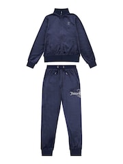 Juicy Couture Blue Slim Diamanté Zip Through Track Top and Joggers Set - Image 1 of 5