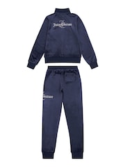 Juicy Couture Blue Slim Diamanté Zip Through Track Top and Joggers Set - Image 2 of 5