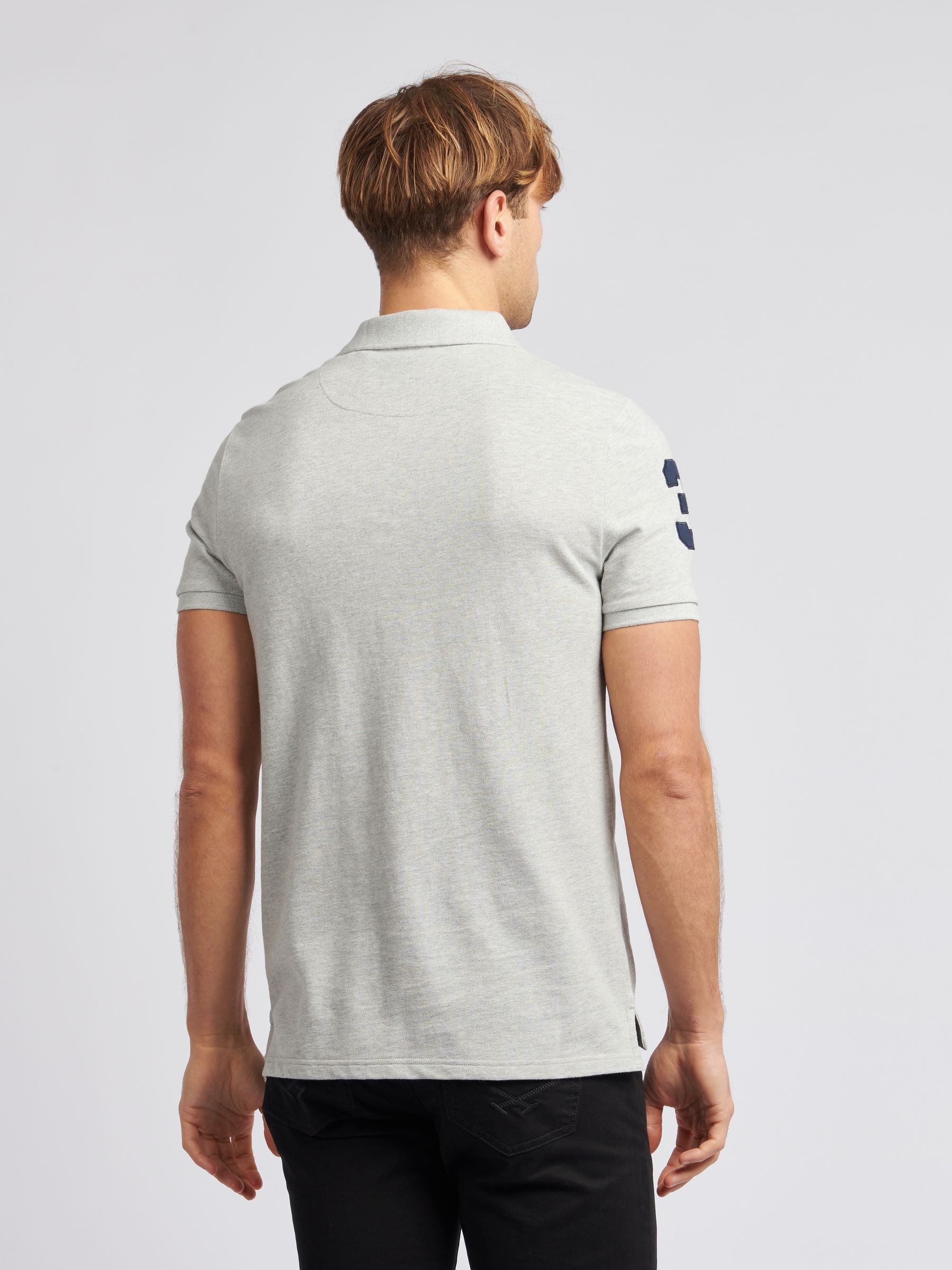Buy U.S. Polo Assn. Grey Regular Fit Mens Player 3 Pique 100% Cotton Polo  Shirt from Next USA