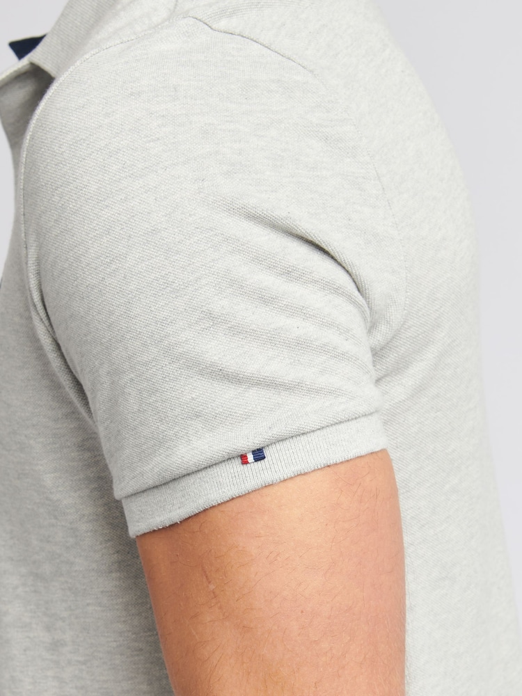U.S. Polo Assn. Grey Regular Fit Mens Player 3 Pique 100% Cotton Polo Shirt - Image 6 of 9