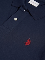 U.S. Polo Assn. Navy Blue Regular Fit Pique 100% Cotton Polo Shirt - Image 10 of 10