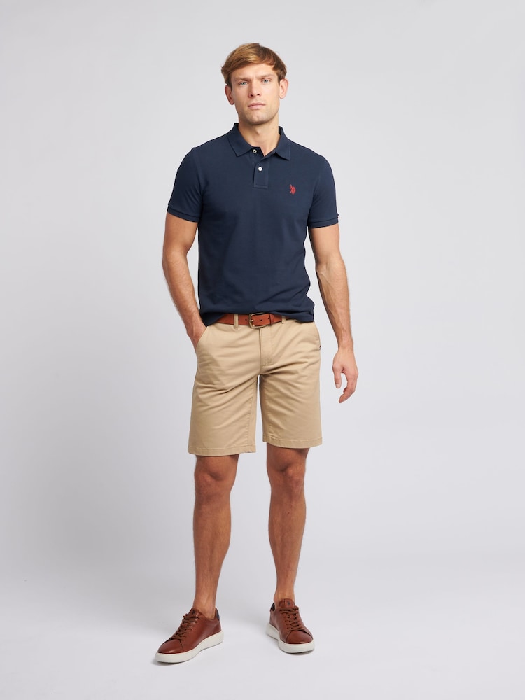 Темно-синий - U.S. Polo Assn. стандартний крий Pique 100% Cotton сорочки поло - Image 4 of 9