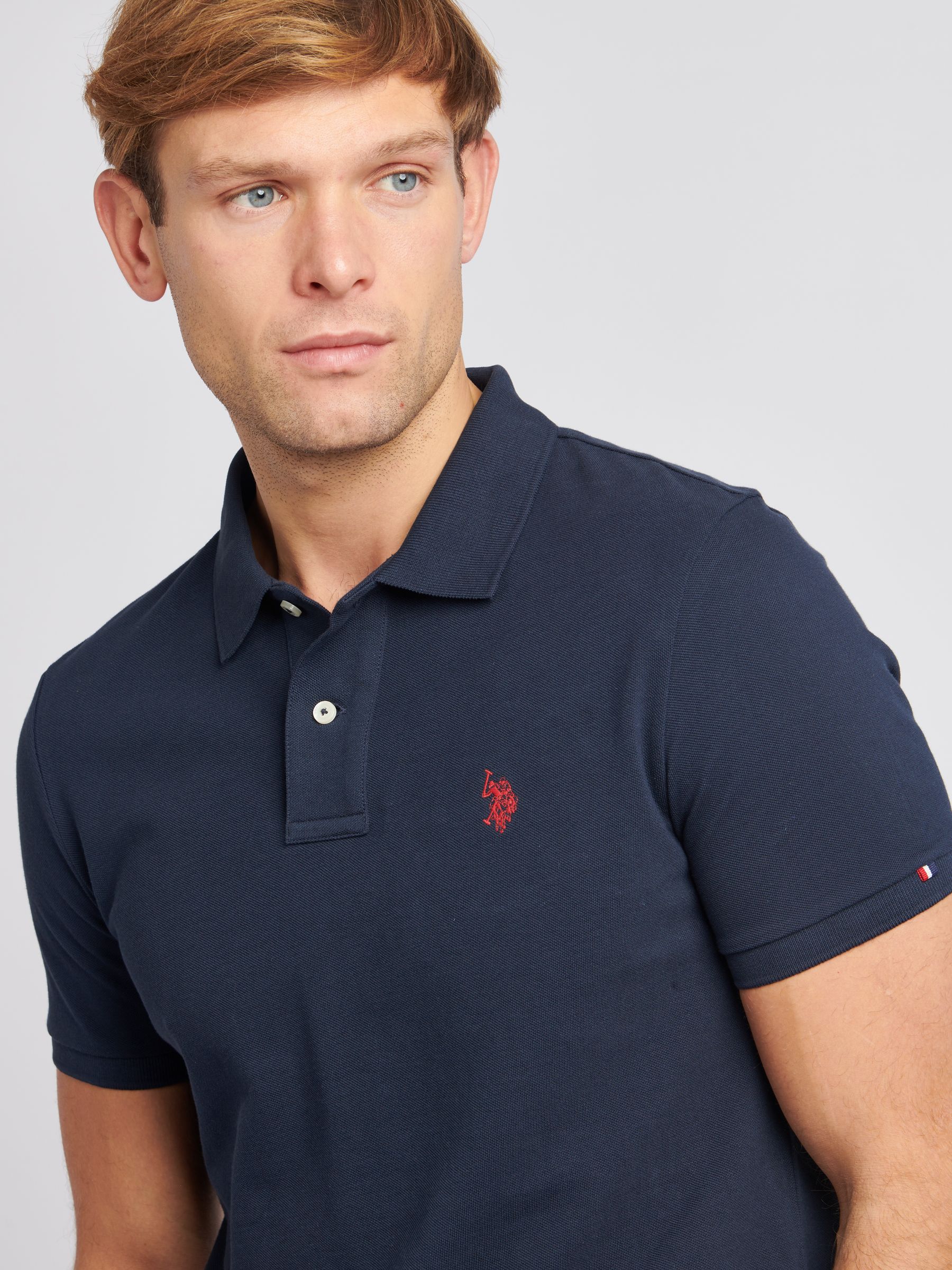 Buy U.S. Polo Assn. Navy Blue Regular Fit Pique 100% Cotton