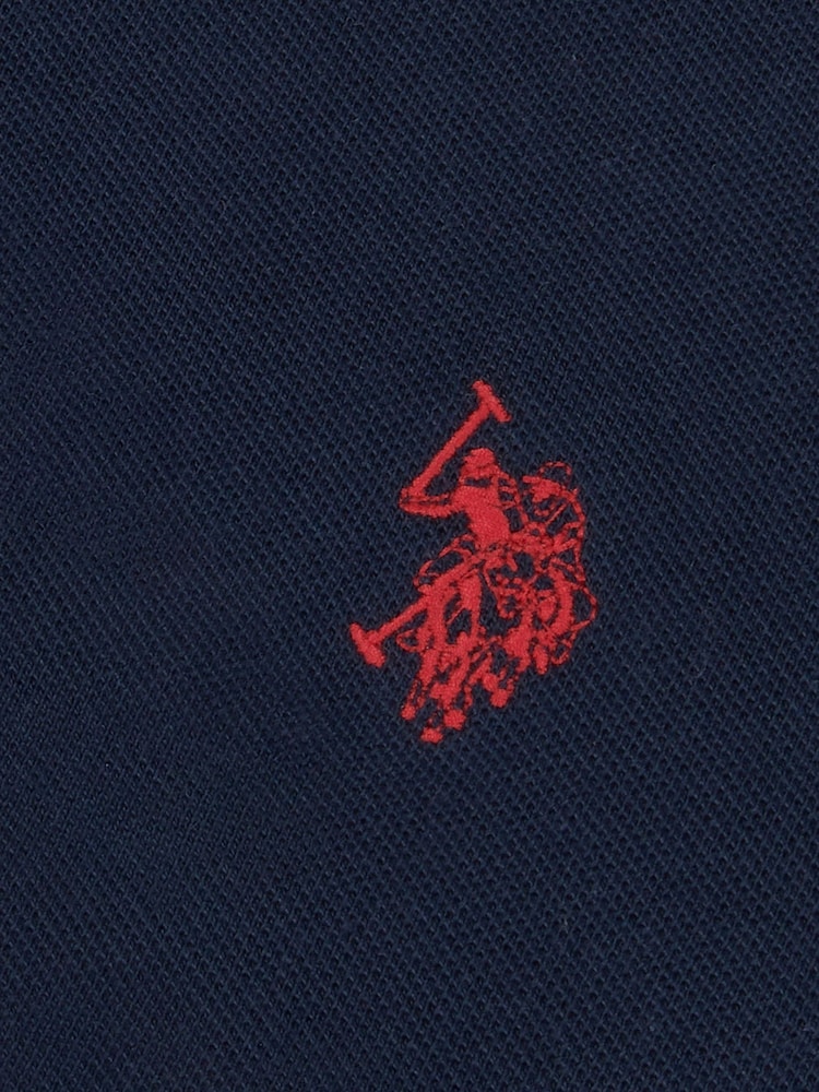 U.S. Polo Assn. Navy Blue Regular Fit Pique 100% Cotton Polo Shirt - Image 9 of 9