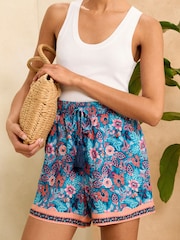 Love & Roses Navy Blue Elasticated Trim Detail Shortss - Image 1 of 4