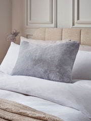 Grey Soft To Touch Plush 40 x 59cm Faux Fur Cushion - Image 1 of 1