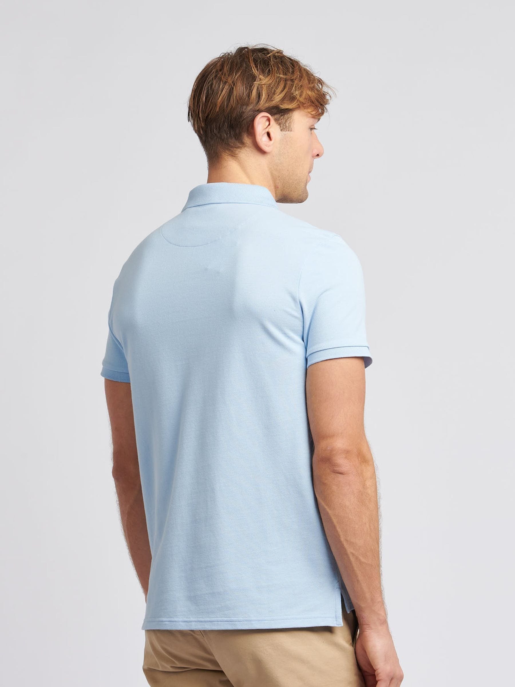 Buy U.S. Polo Assn. Light Blue Regular Fit Pique 100% Cotton