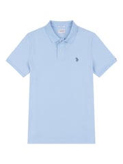 U.S. Polo Assn. Light Blue Regular Fit Pique 100% Cotton Polo Shirt - Image 6 of 8