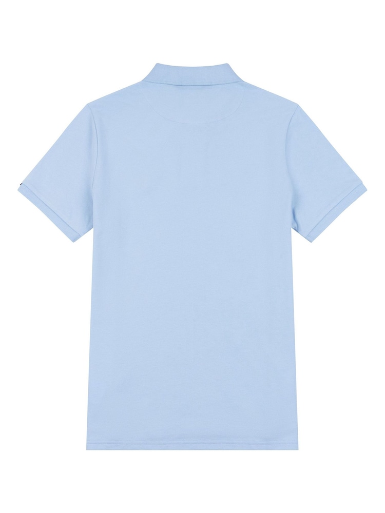 U.S. Polo Assn. Light Blue Regular Fit Pique 100% Cotton Polo Shirt - Image 7 of 8