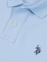 U.S. Polo Assn. Light Blue Regular Fit Pique 100% Cotton Polo Shirt - Image 8 of 8