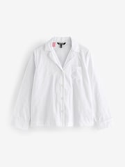 Lauren Ralph Lauren 100% Cotton Shadow Stripe White Pyjamas Set - Image 2 of 3