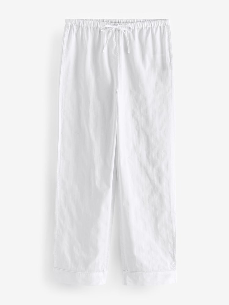 Lauren Ralph Lauren 100% Cotton Shadow Stripe White Pyjamas Set - Image 3 of 3