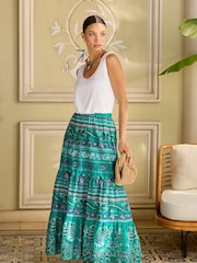 V&A | Love & Roses gestufter Rock mit Print - Bild 2 von 4