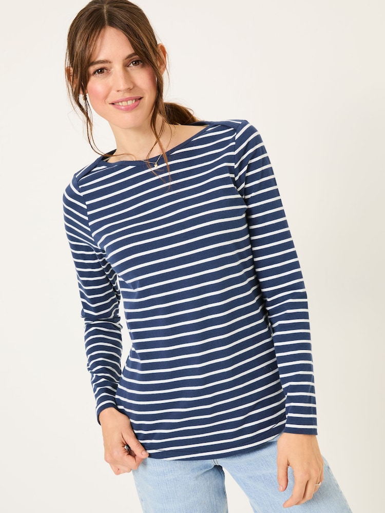 FatFace Breton Blue T-Shirt - Image 1 of 5