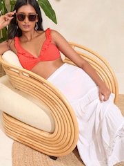 Love & Roses White Embroidered Beach Maxi Skirt - Image 4 of 4