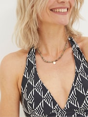 FatFace Black Coastal Geo Reversible Bikini Top - Image 4 of 5